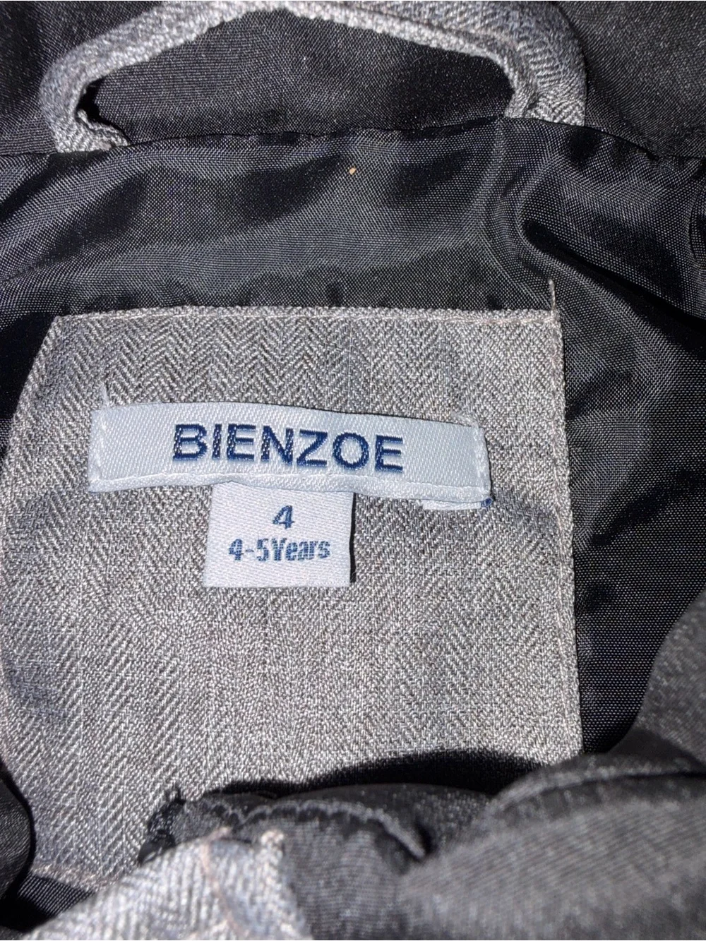 Bienzoe Boys Quilted Puffer Vest - Gray with Black Yoke and Black Interior